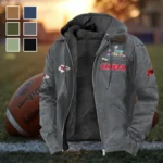 Game Day Squad Flannel Hoodie, Bold Supporter Flannel Hoodie HVN1461KC - Gray
