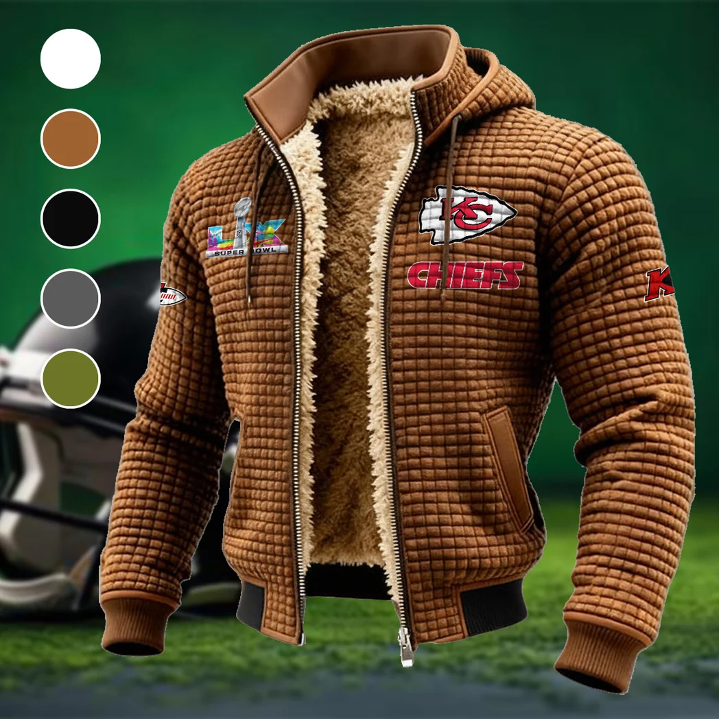 Game Day Squad Fleece-Lined Hooded Jacket, Elemental Guard Sport Jacket HVN1461KC - brown