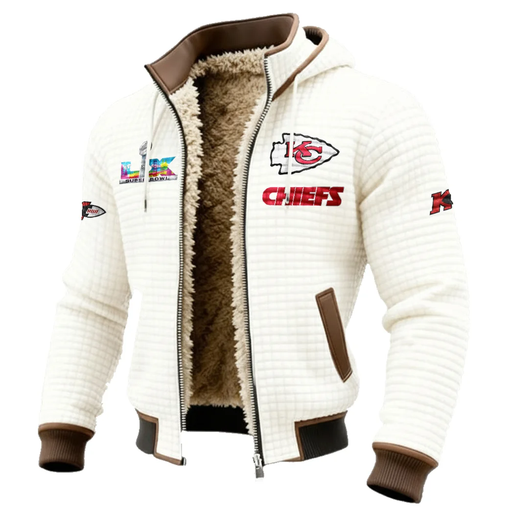 Game Day Squad Fleece-Lined Hooded Jacket, Elemental Guard Sport Jacket HVN1461KC - White - Image 2