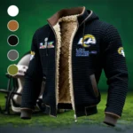 LA Squad Fleece-Lined Hooded Jacket, Water-Resistant Thermal Hoody HVN1461LA - Black