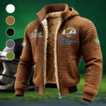LA Squad Fleece-Lined Hooded Jacket, Water-Resistant Thermal Hoody HVN1461LA - brown