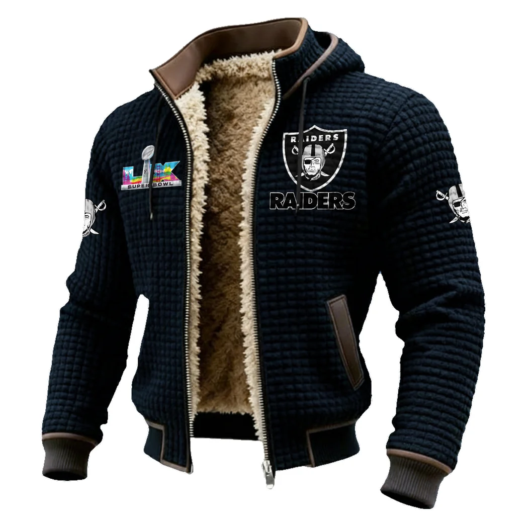 Black Blades Fleece-Lined Hooded Jacket, Deep Winter Insulated Hoody HVN1461LV - Black - Image 2