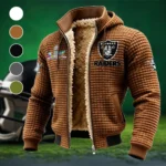 Black Blades Fleece-Lined Hooded Jacket, Deep Winter Insulated Hoody HVN1461LV - brown