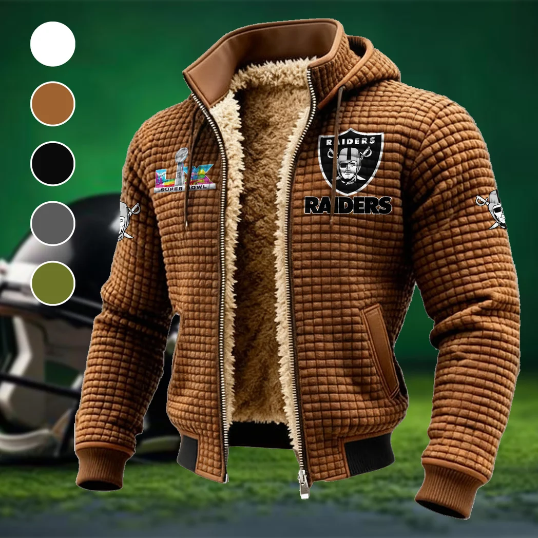 Black Blades Fleece-Lined Hooded Jacket, Deep Winter Insulated Hoody HVN1461LV - brown
