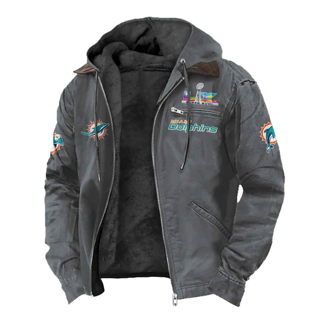 Fan Marine Squad Flannel Hoodie, Fan Pride Hooded Flannel HVN1461MD - Gray - Image 2