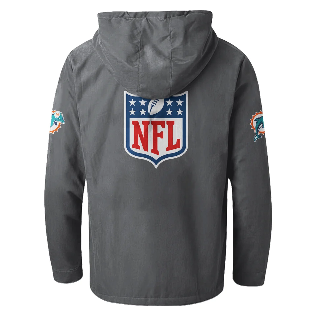 Fan Marine Squad Flannel Hoodie, Fan Pride Hooded Flannel HVN1461MD - Gray - Image 3