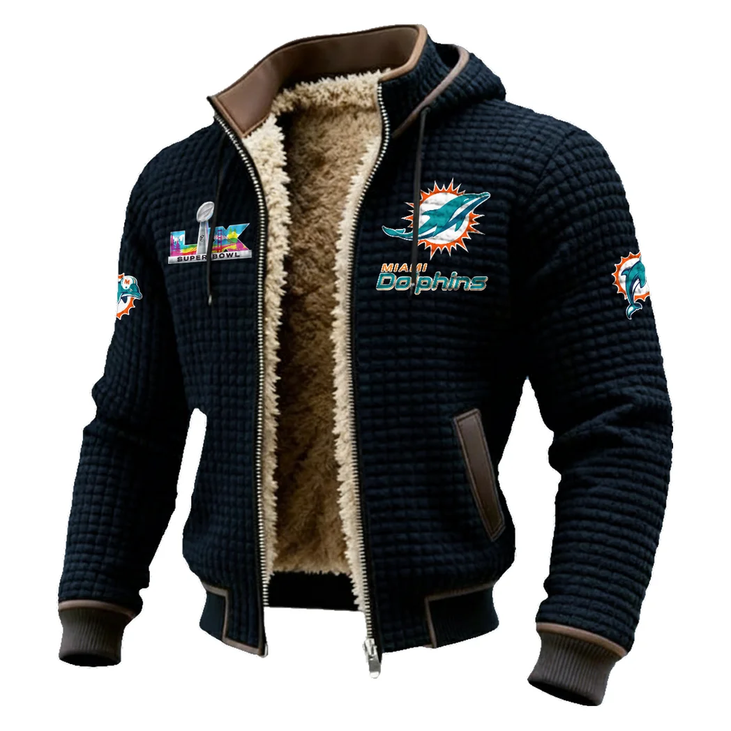Fan Marine Squad Fleece-Lined Hooded Jacket, Cold-Snap Defense Jacket HVN1461MD - Black - Image 2