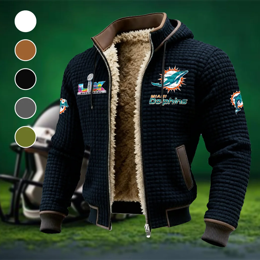 Fan Marine Squad Fleece-Lined Hooded Jacket, Cold-Snap Defense Jacket HVN1461MD - Black