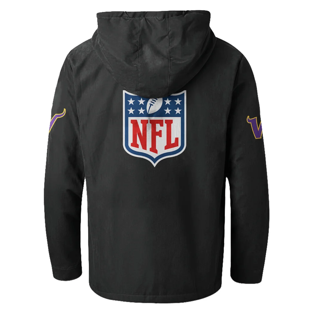 Norse Army Flannel Hoodie, Rugged Sport Flannel Hoodie HVN1461MV - Black - Image 3