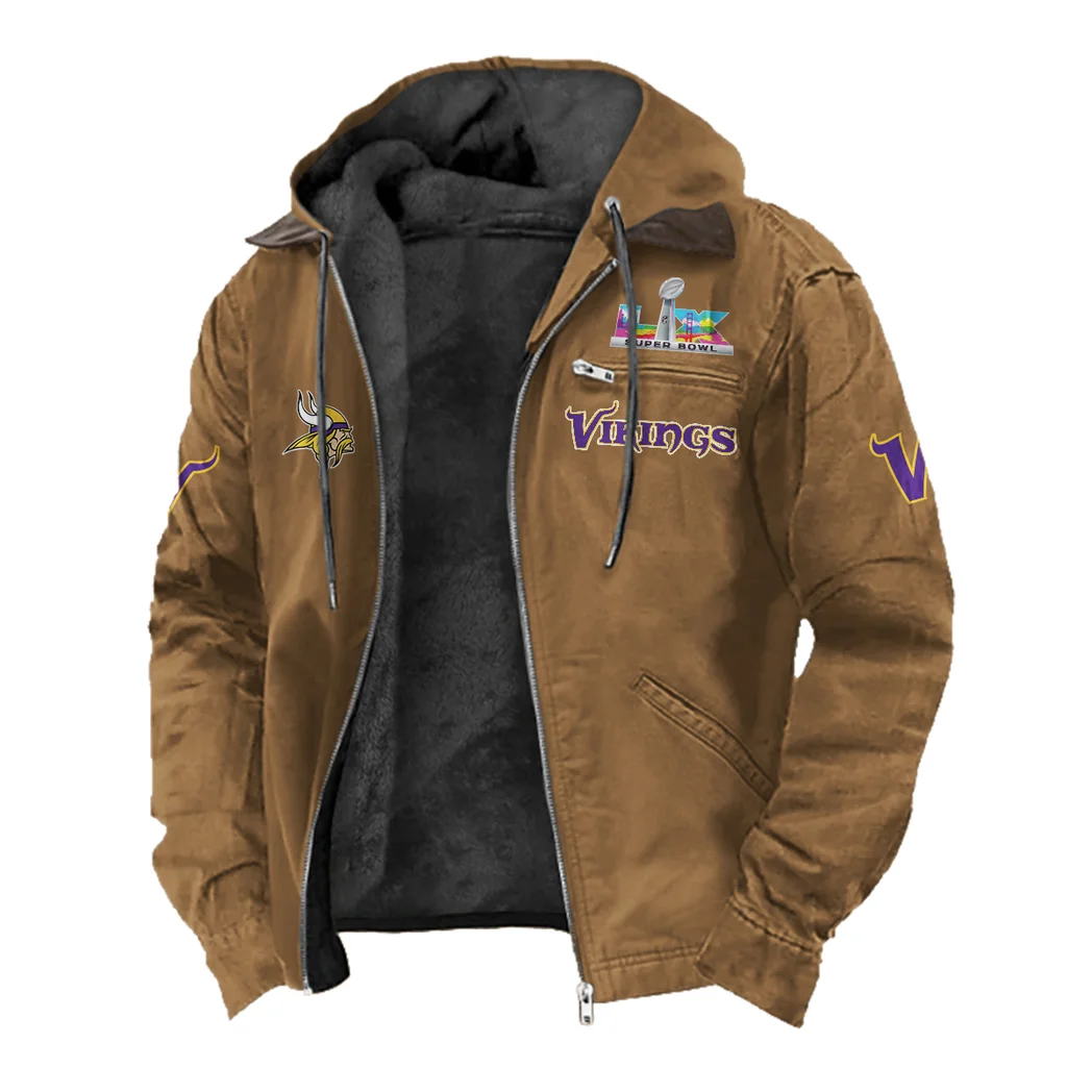 Norse Army Flannel Hoodie, Rugged Sport Flannel Hoodie HVN1461MV - Camel - Image 2