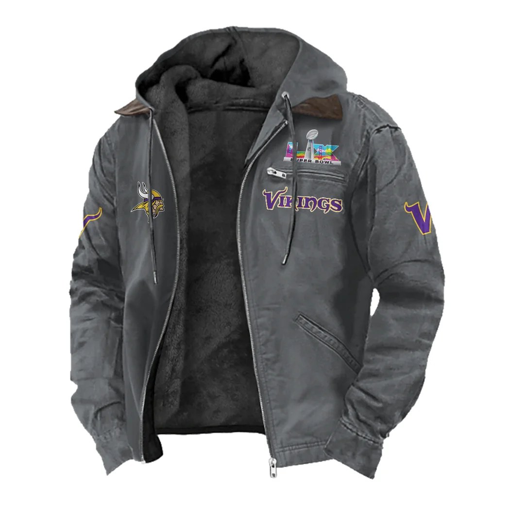 Norse Army Flannel Hoodie, Rugged Sport Flannel Hoodie HVN1461MV - Gray - Image 2