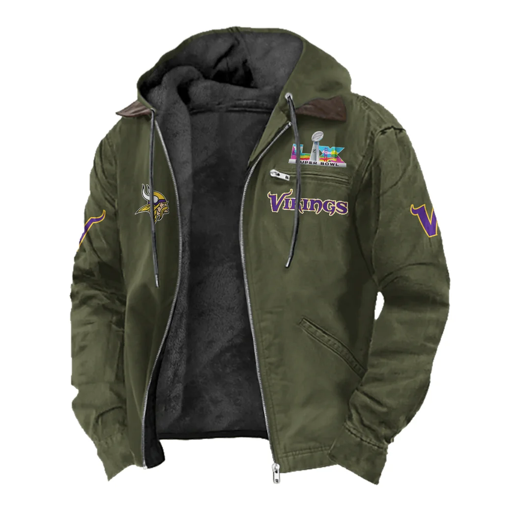 Norse Army Flannel Hoodie, Rugged Sport Flannel Hoodie HVN1461MV - Green - Image 2