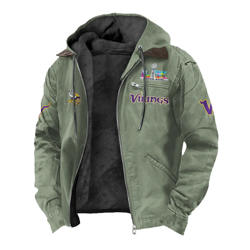 Norse Army Flannel Hoodie, Rugged Sport Flannel Hoodie HVN1461MV - Light Green - Image 2