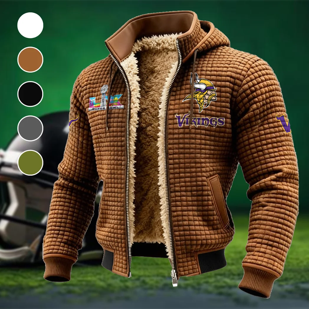 Norse Army Fleece-Lined Hooded Jacket, Rugged Terrain Fleece Hoody HVN1461MV - brown