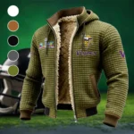 Norse Army Fleece-Lined Hooded Jacket, Rugged Terrain Fleece Hoody HVN1461MV - Green