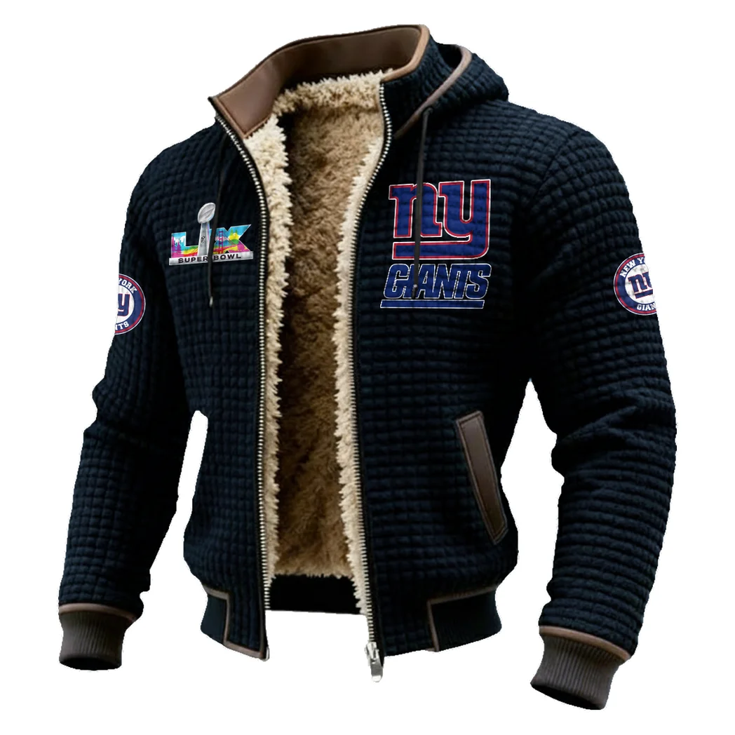 Blue Helm Fleece-Lined Hooded Jacket, Ultra-Soft Plush Lined Jacket HVN1461NG - Black - Image 2