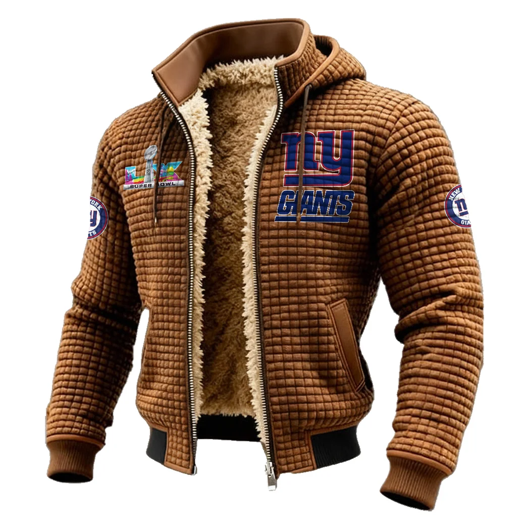 Blue Helm Fleece-Lined Hooded Jacket, Ultra-Soft Plush Lined Jacket HVN1461NG - brown - Image 2