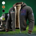 Blue Helm Fleece-Lined Hooded Jacket, Ultra-Soft Plush Lined Jacket HVN1461NG - Grey