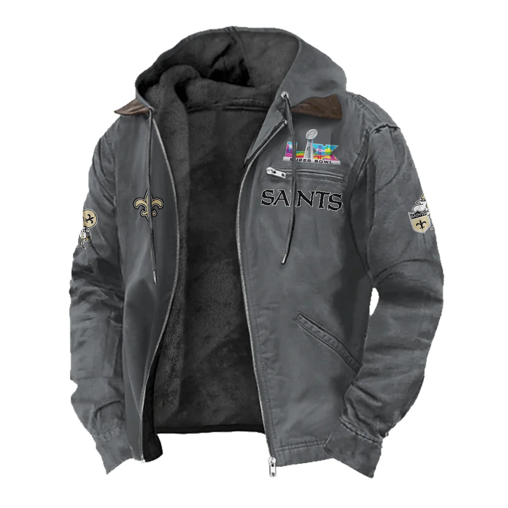 Match Day Squad Flannel Hoodie, Sport Vibe Hooded Flannel HVN1461NS - Gray - Image 2