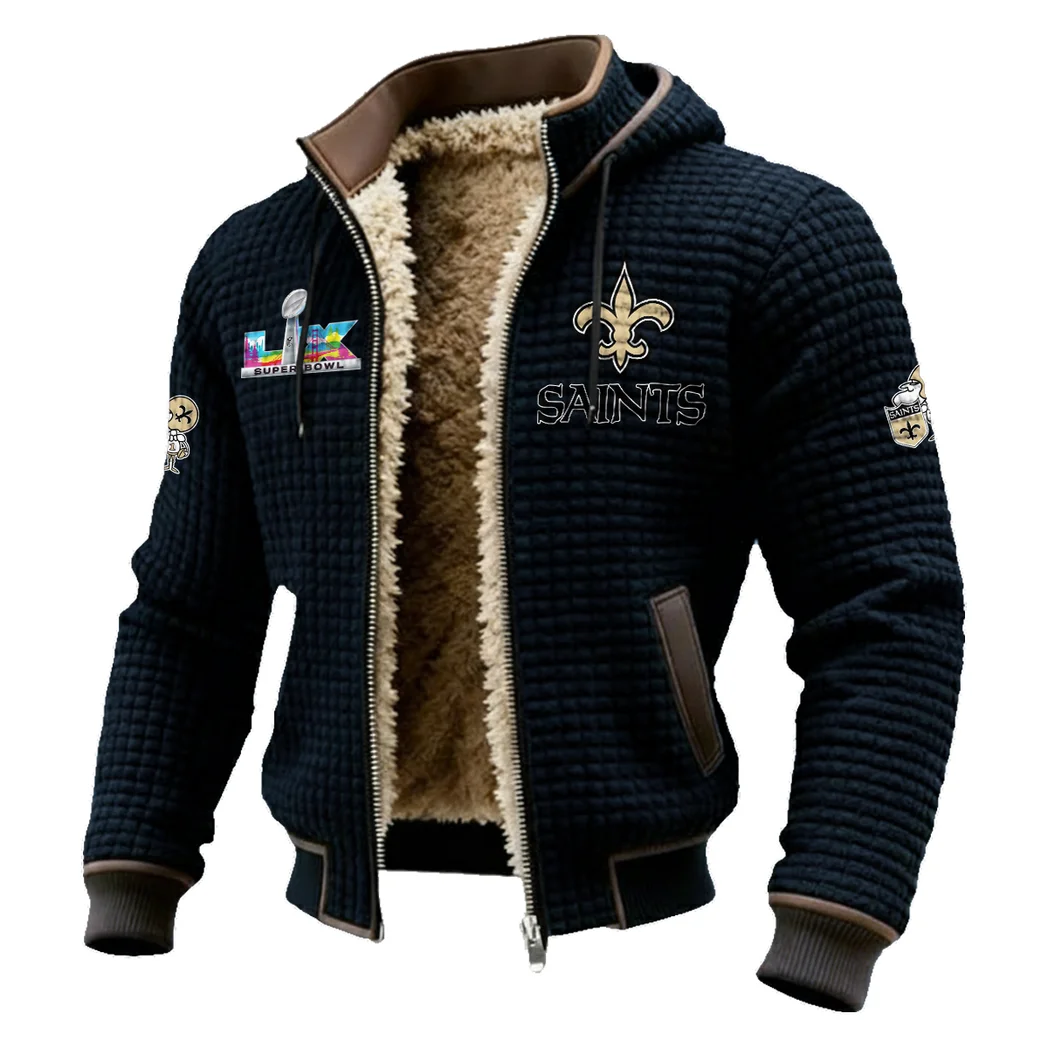 Match Day Squad Fleece-Lined Hooded Jacket, Brushed Interior Winter Jacket HVN1461NS - Black - Image 2