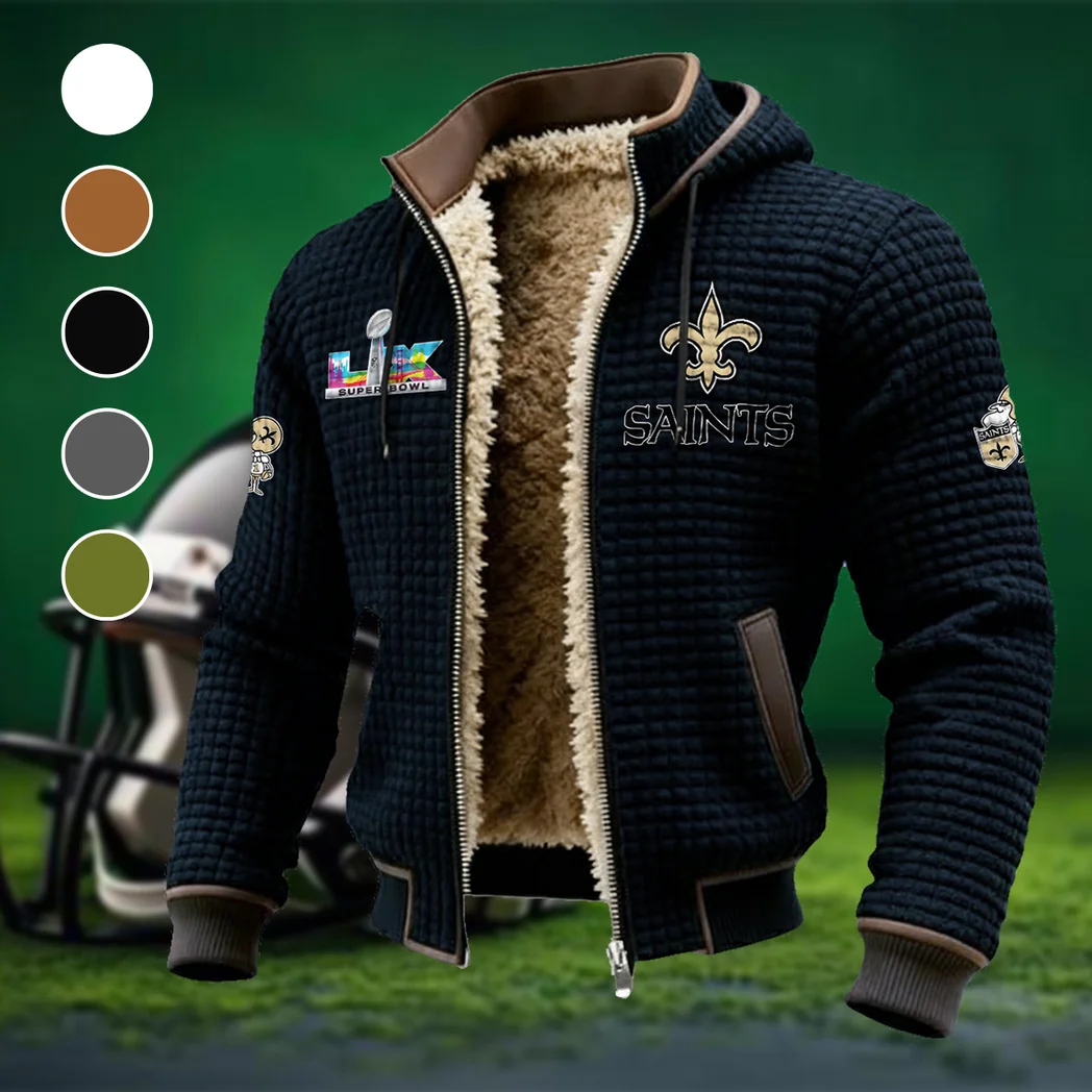 Match Day Squad Fleece-Lined Hooded Jacket, Brushed Interior Winter Jacket HVN1461NS - Black