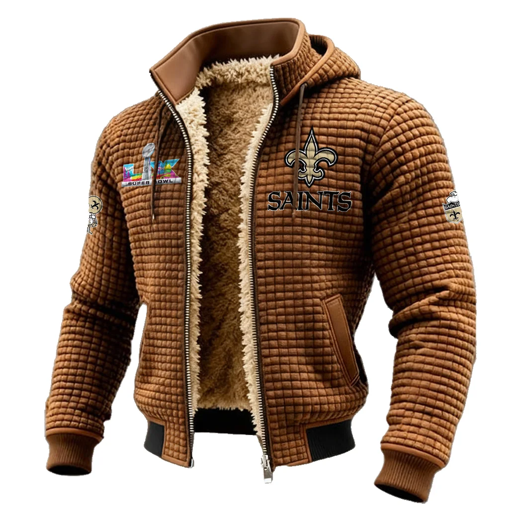 Match Day Squad Fleece-Lined Hooded Jacket, Brushed Interior Winter Jacket HVN1461NS - brown - Image 2