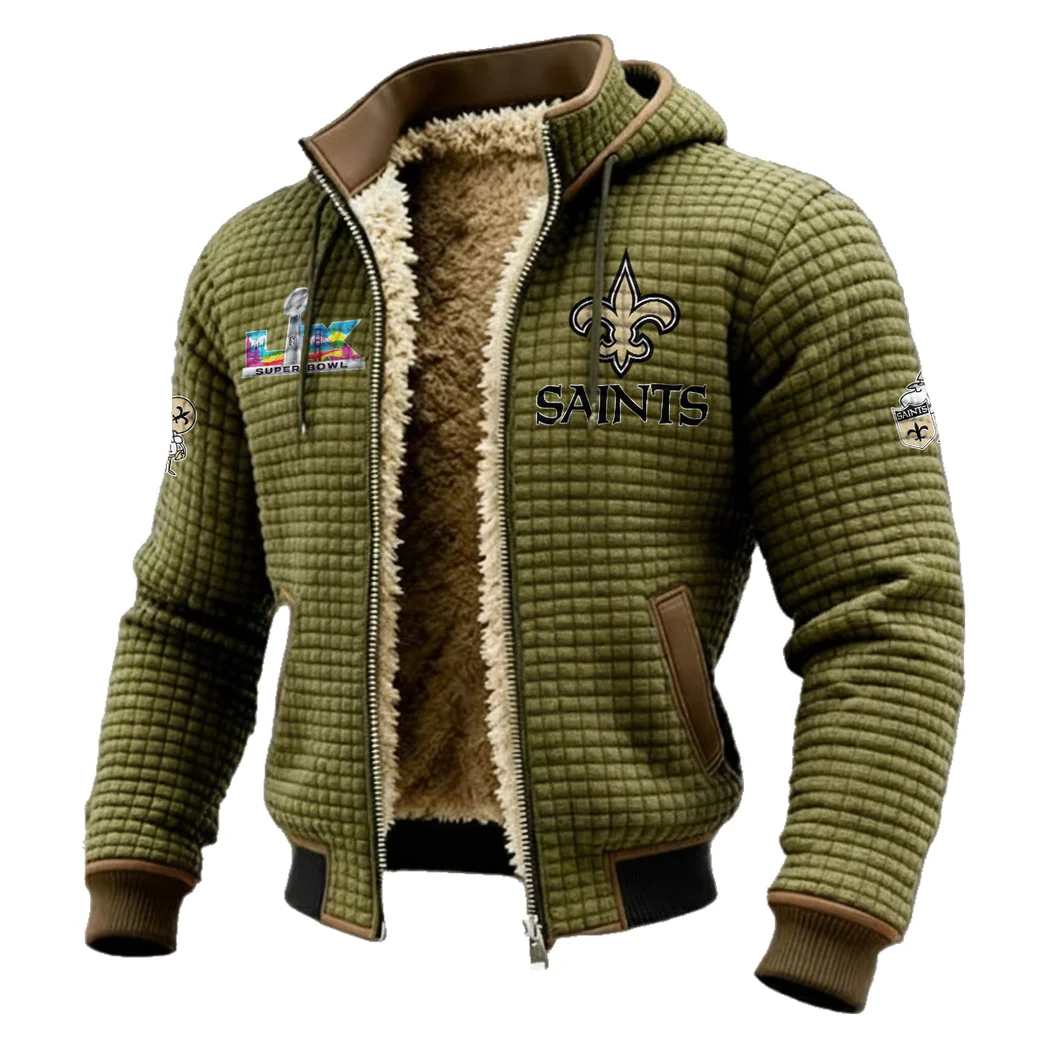 Match Day Squad Fleece-Lined Hooded Jacket, Brushed Interior Winter Jacket HVN1461NS - Green - Image 2
