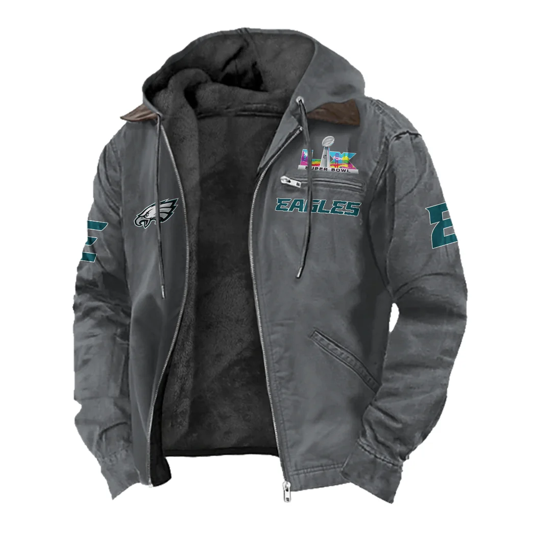 Liberty Fans Flannel Hoodie, Cold Game Day Hoodie HVN1461PE - Gray - Image 2