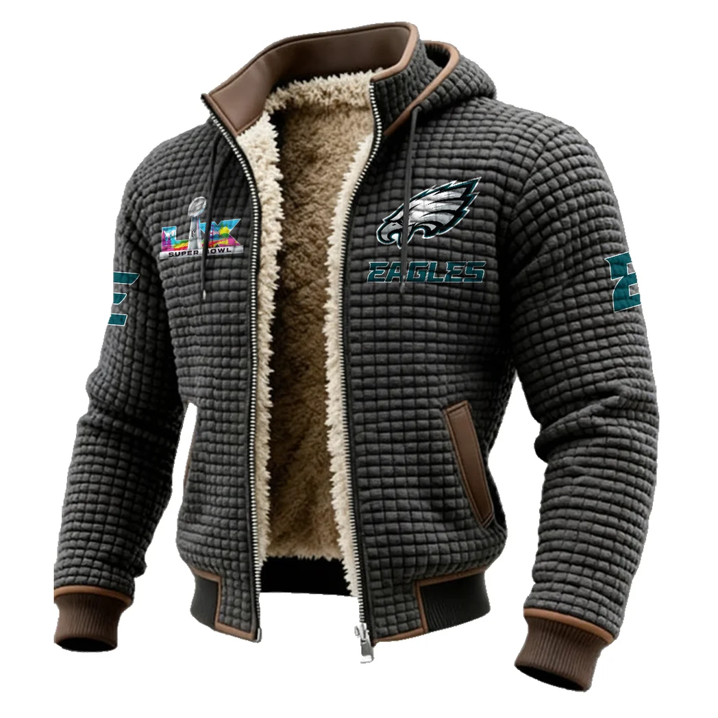Liberty Fans Fleece-Lined Hooded Jacket, Luxe Cloud-Fleece Hooded Shell HVN1461PE - Grey - Image 2