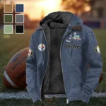 River City Fans Flannel Hoodie, Supporter Spirit Hooded Flannel HVN1461PS - Navy Blue