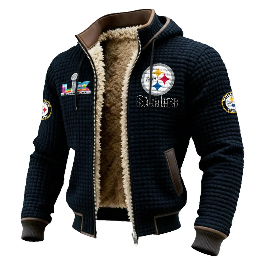 River City Fans Fleece-Lined Hooded Jacket, High-Density Comfort Fleece HVN1461PS - Black - Image 2