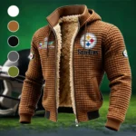 River City Fans Fleece-Lined Hooded Jacket, High-Density Comfort Fleece HVN1461PS - brown