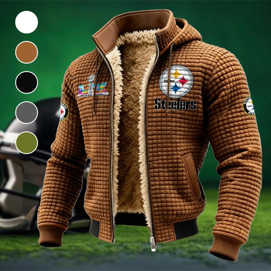 River City Fans Fleece-Lined Hooded Jacket, High-Density Comfort Fleece HVN1461PS - brown