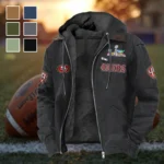 Bay Area Faithful Flannel Hoodie, Athletic Lifestyle Fan Hoodie HVN1461SF - Black