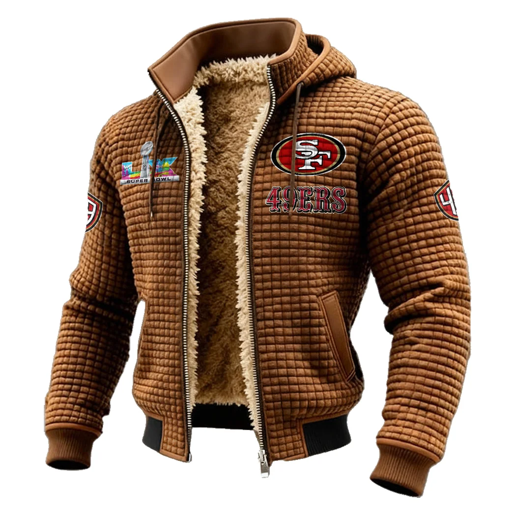 Bay Area Faithful Fleece-Lined Hooded Jacket, Premium Bonded Fleece Jacket HVN1461SF - brown - Image 2