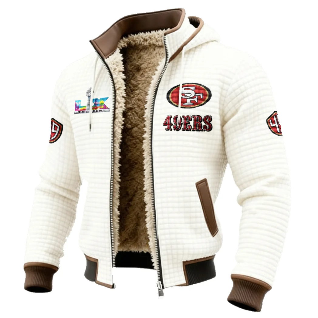 Bay Area Faithful Fleece-Lined Hooded Jacket, Premium Bonded Fleece Jacket HVN1461SF - White - Image 2
