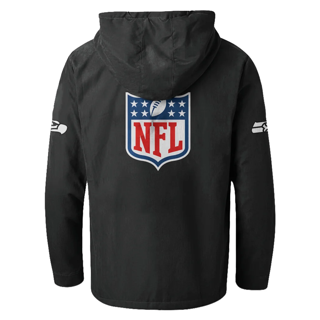 Puget Squad Flannel Hoodie, Classic Flannel Sport Hoodie HVN1461SS - Black - Image 3