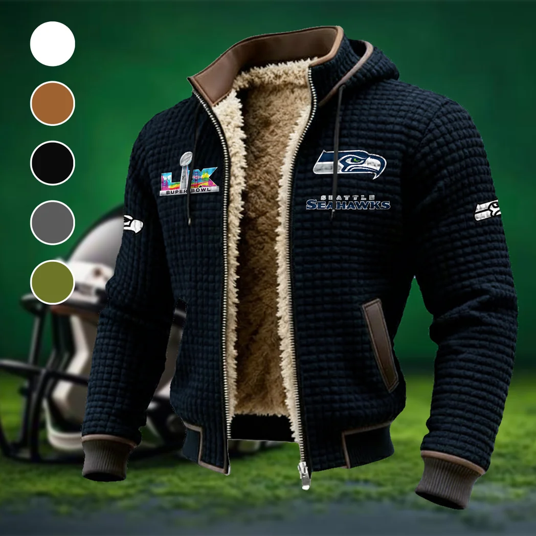 Puget Squad Fleece-Lined Hooded Jacket, Breathable Warmth Sport Jacket HVN1461SS - Black