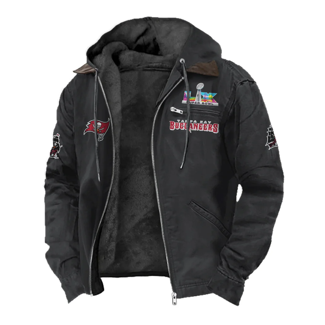 Red Pride Flannel Hoodie, Fan Squad Flannel Hoodie HVN1461TB - Black - Image 2