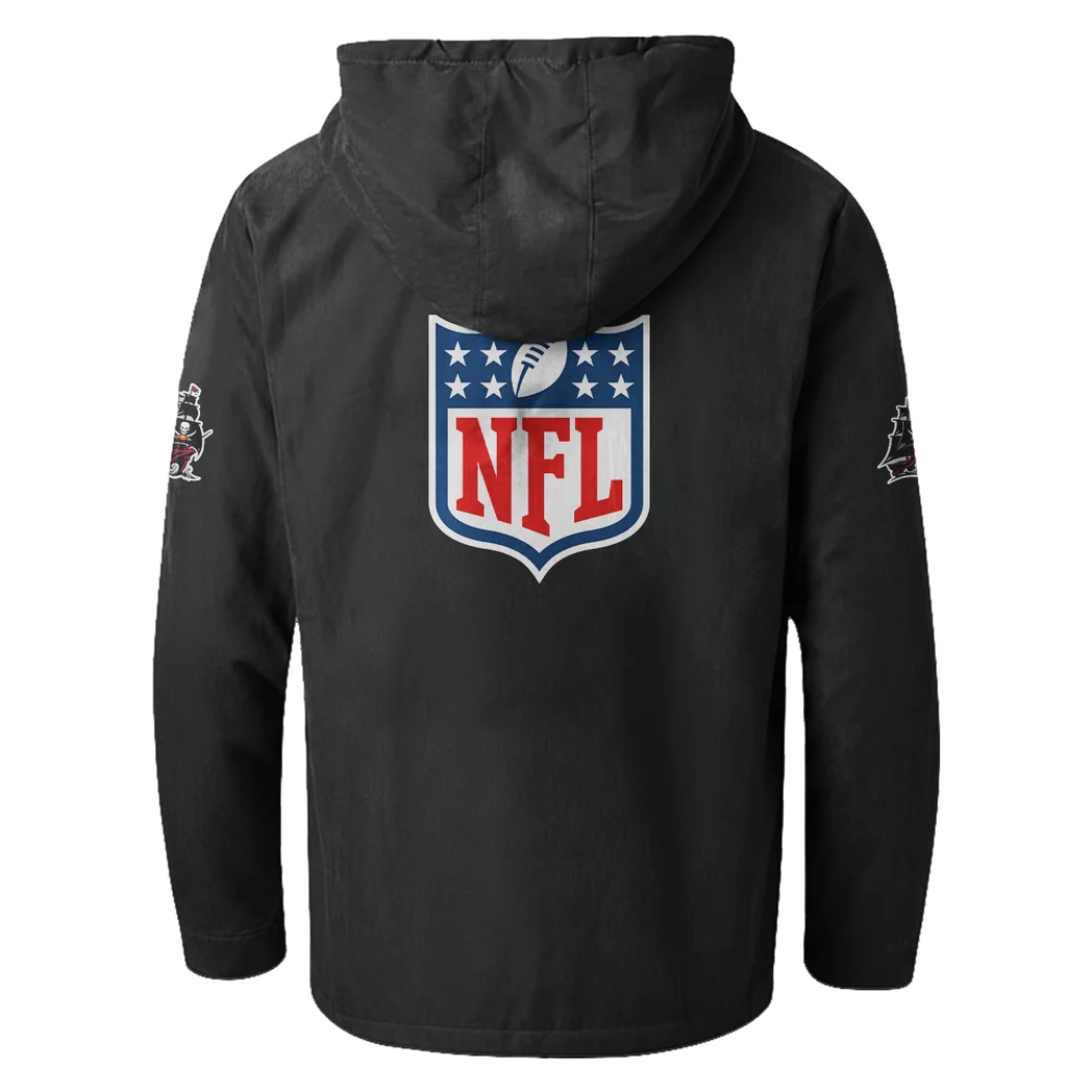 Red Pride Flannel Hoodie, Fan Squad Flannel Hoodie HVN1461TB - Black - Image 3