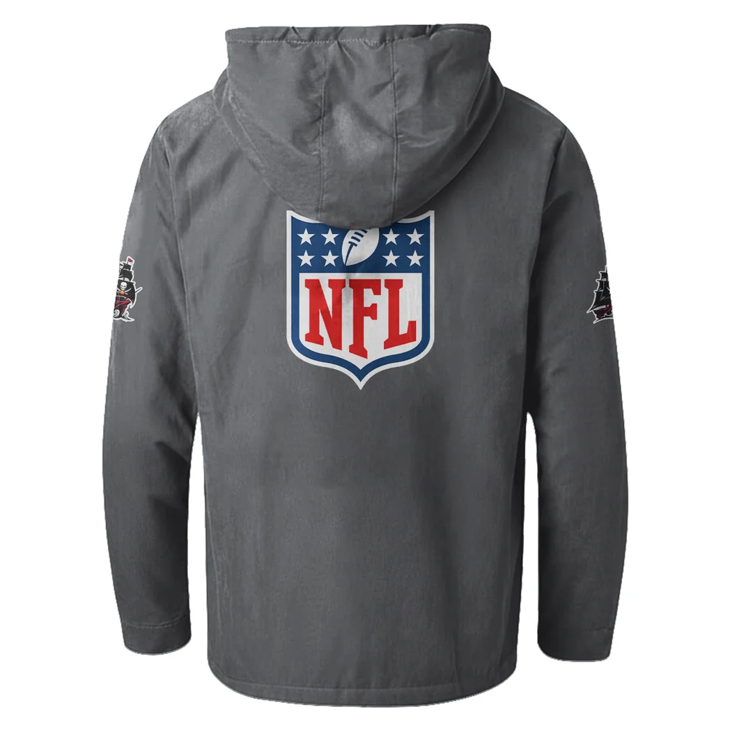 Red Pride Flannel Hoodie, Fan Squad Flannel Hoodie HVN1461TB - Gray - Image 3