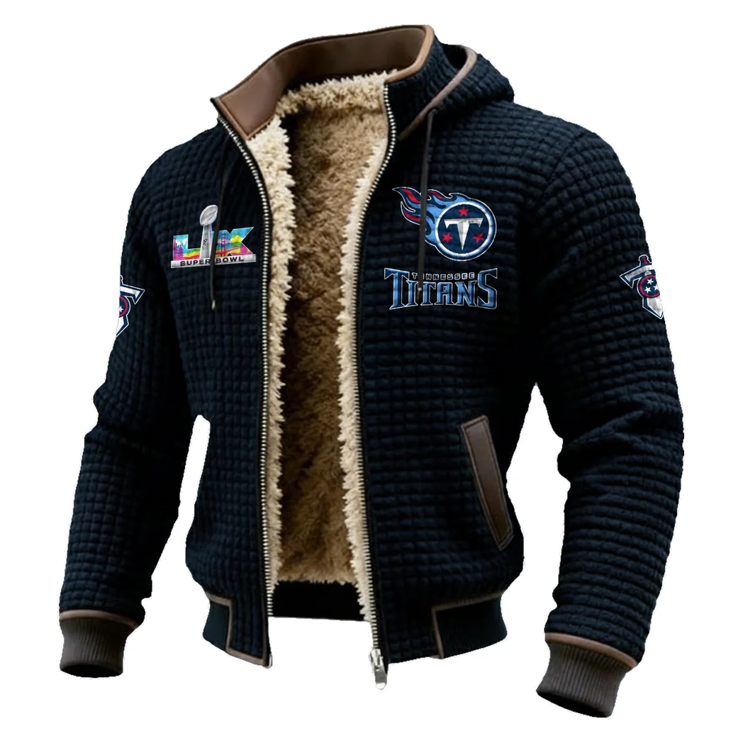 Titan Army Fleece-Lined Hooded Jacket, Warmth-Lock Fleece-Lined Zip HVN1461TT - Black - Image 2