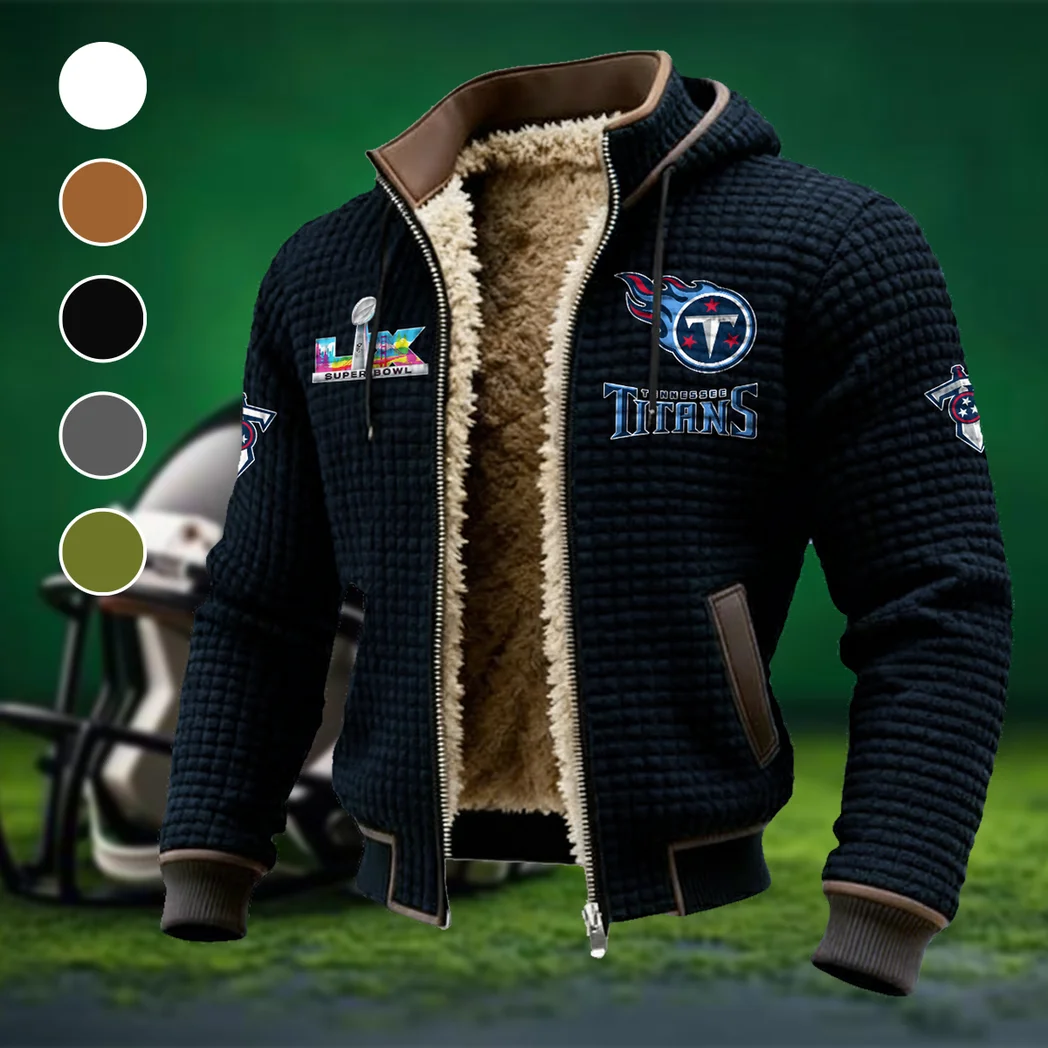 Titan Army Fleece-Lined Hooded Jacket, Warmth-Lock Fleece-Lined Zip HVN1461TT - Black