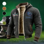 Titan Army Fleece-Lined Hooded Jacket, Warmth-Lock Fleece-Lined Zip HVN1461TT - Grey