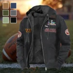 Red Gold Brotherhood Flannel Hoodie, Warm Sport Spirit Hoodie HVN1461WC - Black