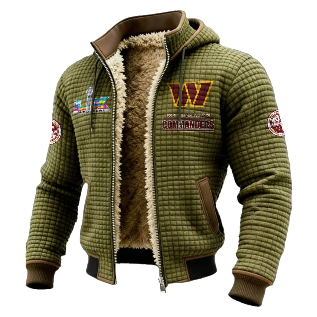 Red Gold Brotherhood Fleece-Lined Hooded Jacket, Modern Athletic Hybrid Parka HVN1461WC - Green - Image 2