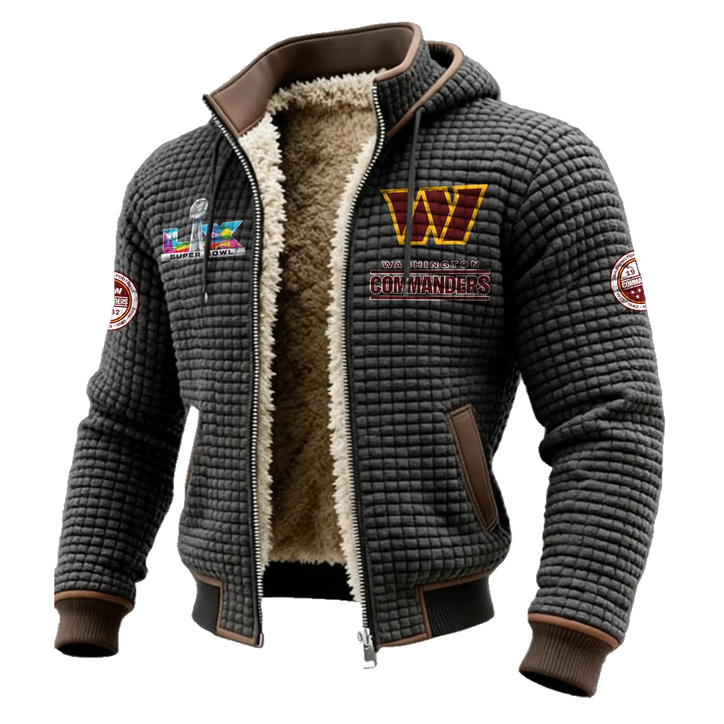 Red Gold Brotherhood Fleece-Lined Hooded Jacket, Modern Athletic Hybrid Parka HVN1461WC - Grey - Image 2