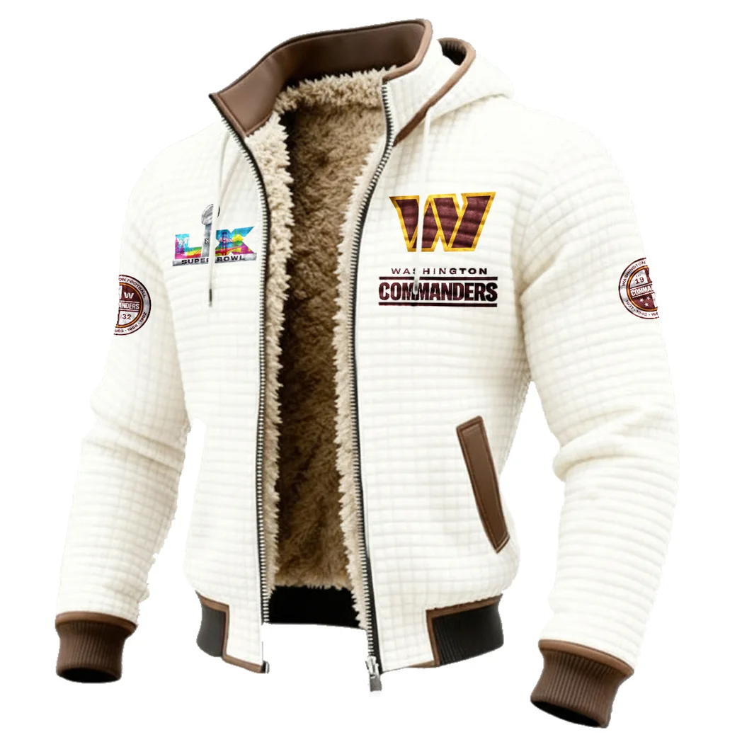 Red Gold Brotherhood Fleece-Lined Hooded Jacket, Modern Athletic Hybrid Parka HVN1461WC - White - Image 2