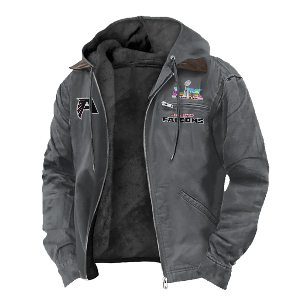 Match Day Flyers Flannel Hoodie, Game Day Hooded Flannel HVN1462AF - Gray - Image 2