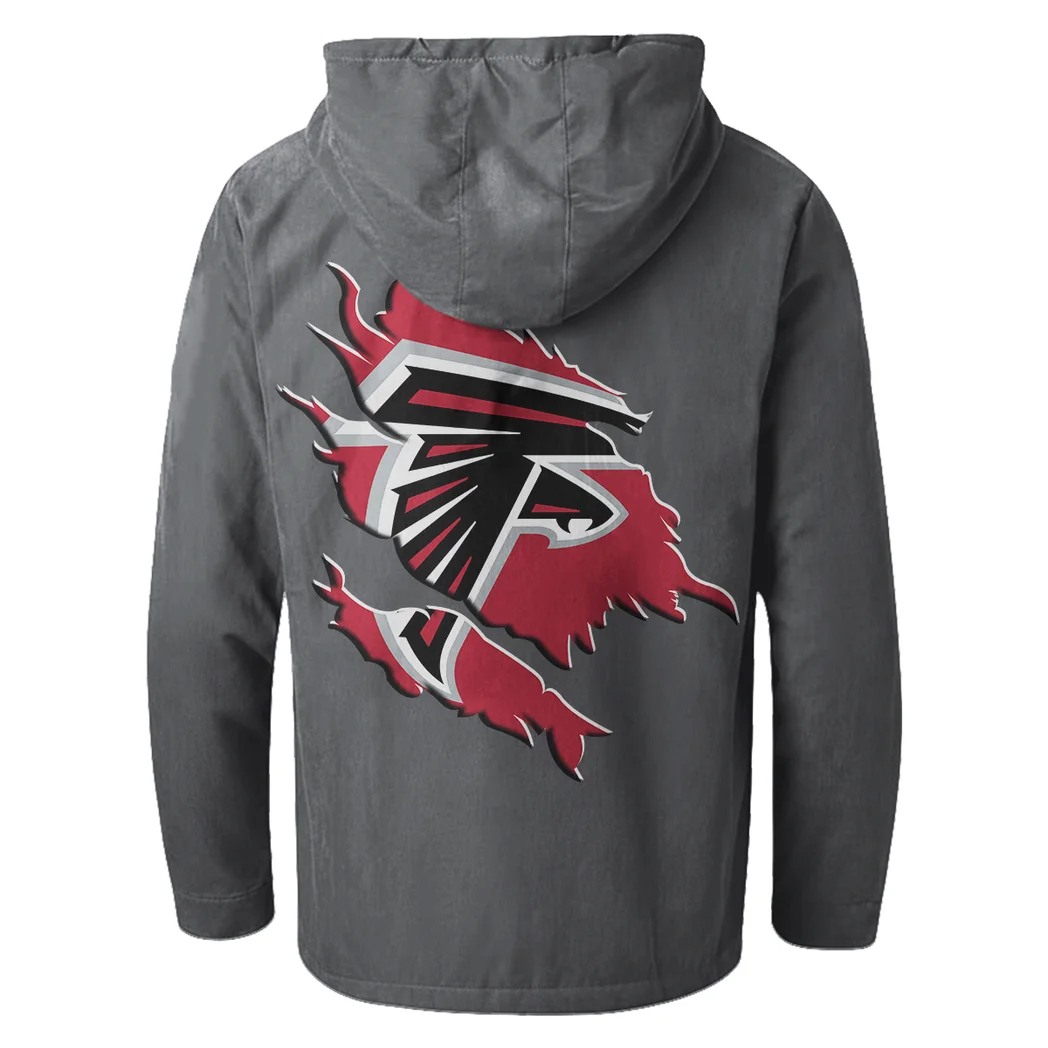 Match Day Flyers Flannel Hoodie, Game Day Hooded Flannel HVN1462AF - Gray - Image 3